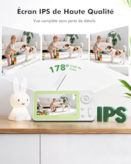 YESIMOM 1080P Babyphone Camera 360° PTZ, Baby Phone avec Caméra Vidéo et Audio APP, Vision Nocturne Infrarouge, Zoom 4X, Détection de Mouvement/Son Suivi Automatique, Alarmes de Zone