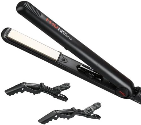 Dual Voltage Flat Iron 1 Inch Fast Heat-up Hair Straightener Negative Ions 2 in 1 Straightener & Curler 60 Min Auto Shut Off with 3D Floating Titanium Plate and Handle Lock
