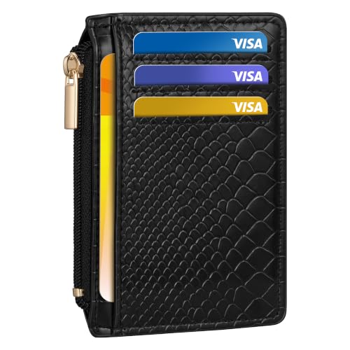 Image of Tipmile Mens RFID Wallet, Small Slim Business Credit Card Holder, Mens Gift | Mini Tiny Cute ID Case, Minimalist Zipper Pocket Wallet, Thin Coin Purse, Mothers Gift