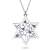 Jewish Necklace For Women Star of David Tree of Life Sterling Silver Cubic Zirconia Hannukah Jewelry