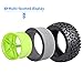 4pcs Front & Rear Rubber Tires & Wheel Rims Sets for RC Redcat 1/10 Off Road Buggy Shockwave Nitro Tornado S30 EPX HSP Backwash Warhead Exceed Replacement