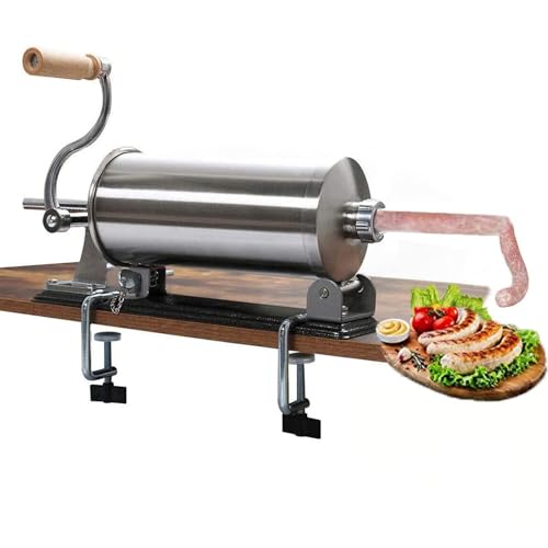 FHRKA Insaccatrice - Insaccatrice Manuale in Acciaio Inox per Uso Domestico o Commerciale - Macchina per Salsicce dal Design Orizzontale