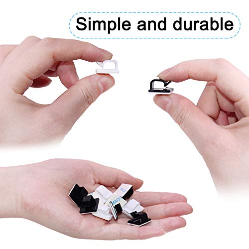 FineGood lip di cavi adesivi da 60 pezzi, clip da cavo per cavi in plastica Organizer