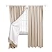 Amazon Basics Room Darkening Blackout Window Curtain with Rod Pocket and Tie Back, 52 x 84 Inches, Grey Beige - Set of 2