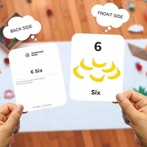 Image of SPARTAN KIDS Numbers Flash Cards for Kids Creative Thinking | 27 Early Learning Flash Cards Easy & Fun Way of Learning 1 Year to 6 Years Babies | Toys for 1 + Year boy and Girl