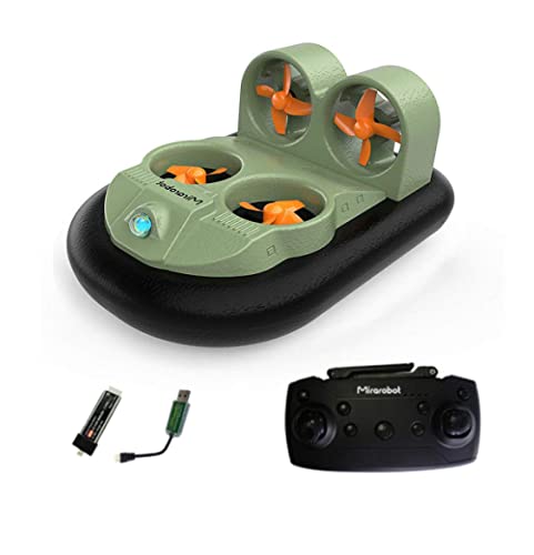 Mirarobot GV160 RC Boat EPP Remote Control Air Boat Amphibious Tiny Whoover Mini Hovercraft Racing Drone High Speed Ground Effect Anti-Crashed Land Driving & Planking Mode RTF