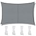 Sonnensegel Terylen 2 x 3 m Rechteck inkl Befestigungsseile ,Wasserdichtes , UV-Schutz(PES) Sonnenschirme Markisen für Garten,Terrasse, Pavillons, Hof-Hinterhof (2x3m, Grau)