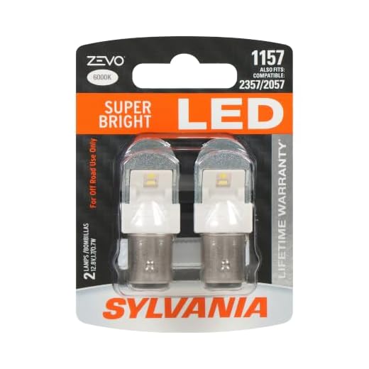 SYLVANIA - 1157 ZEVO LED White Bulb - Bright LED Bulb, Ideal for Daytime Running Lights (DRL) and Back-Up/Reverse Lights (Contains 2 Bulbs)