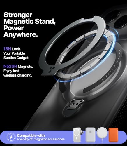 Image of TORRAS X GAWX Q3 Air Limited Edition Case for iPhone 17 Pro Max 6.9 inch, Stronger Magnetic Stand, Fit for MagSafe, Heavy-Duty Protection for iPhone 17 Pro Max Case, Neon NightMuse