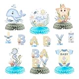 Bubaxuce Unter Dem Meer Baby Honigwaben Tischdeko - 12 Stück Ozean Meeres Tier Honigwaben Tischdeko Meeres Tiere Tischdeko für Meeresthema Baby Shower Geschlecht