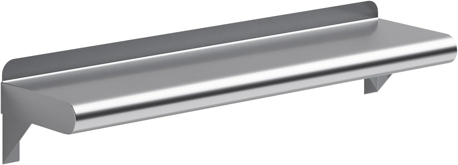 AmGood 6" X 24" Stainless Steel Wall Shelf | Metal Shelving | Garage, Laundry, Storage, Utility Room | Restaurant, Commercial Kitchen | NSF