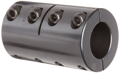 Ruland SPX-6-6-F Two-Piece Clamping Rigid Coupling, Black Oxide Steel, 3/8" Bore A Diameter, 3/8" Bore B Diameter, 7/8" OD, 1-3/8" Length