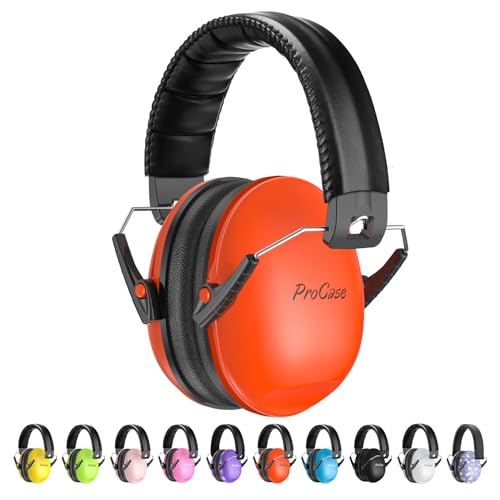 Image of ProCase Noise Cancelling Headphones for Kids Toddler, SNR 27dB Noise Reduction Ear Muffs, Hearing Protection for Monster Jam, Concerts, Fireworks, Shooting, Air Show, Autism Sensory Needs -Orange