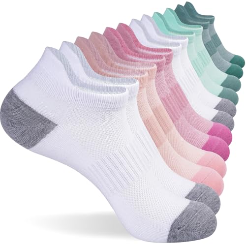 Blu Ninfee Ankle Trainer Socks Womens 6 Pairs Low Cut Sports Socks Women Breathable Short Sock for Ladies Casual Multicolour