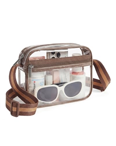 Image of Missnine Clear Bag for Stadium Events Quilted Clear Purse for Women Stadium Approved PVC Crossbody Concert Bag