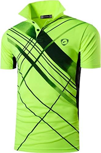 Sportides Boy's Quick Dry Sport Short Sleeve Breathable Polo T-Shirt Tee Top LBS710 GreenYellow S