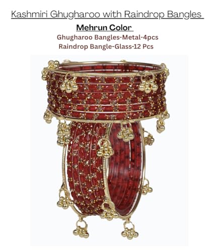 Image of Swara Creations Kashmiri Ghungroo Raindrop Bangles Combo Set | for Women and Girls|Set of 16 Pcs (SKU417)