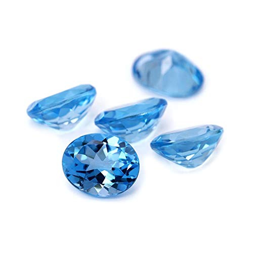 Bleu Topaze Ovale 6X4mm Pierre Semi-Précieuse Facettée pour Fabrication Bijoux