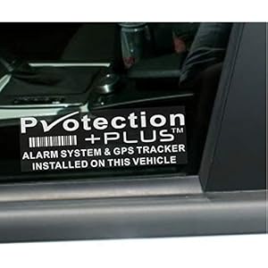 Platina Place 5 x BESCHERMING PLUS-alarm en GPS Tracking Apparaat Beveiliging RAAMstickers 87x30mm-Auto, Waarschuwing Tracker Signs handelsmerk