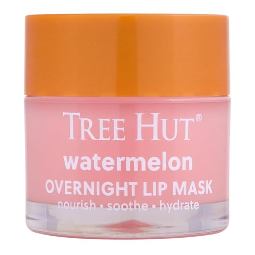 Tree Hut Watermelon Overnight Lip Mask, Hydrating Lip Treatment, Leave On Overnight for Soft, Smooth Lips, 0.6 oz