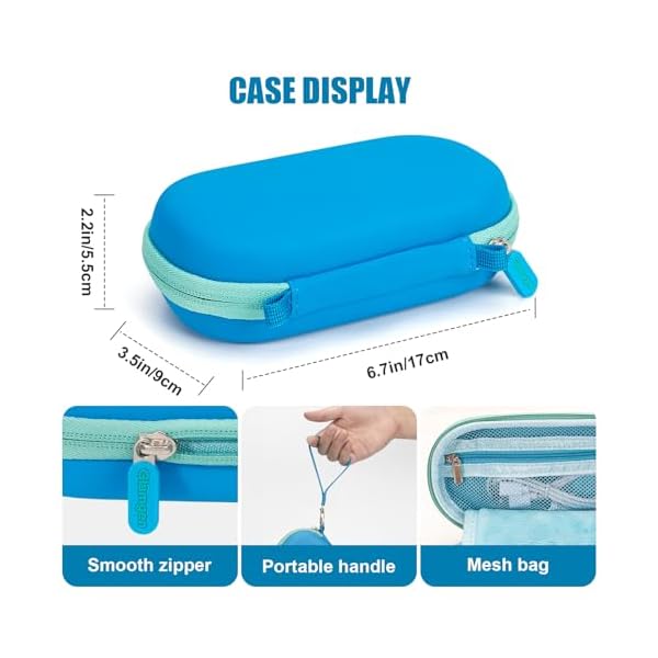Case for Kids Smart Phone Toys, Fits for Luoba/KOKODI/Luyiilo/Yosfeng/WEOLULI/Joozfee Kids Smartphone, Girls & Boys Cell Phones Case with Adjustable Shoulder Strap for SD Card Cable Accessories - Blue - Image 6