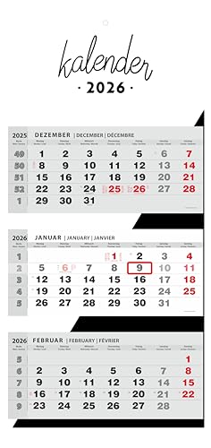 JAROGRAF Wandkalender 2026 – 3-Monats-Kalender mit praktischem Wandplaner für effiziente