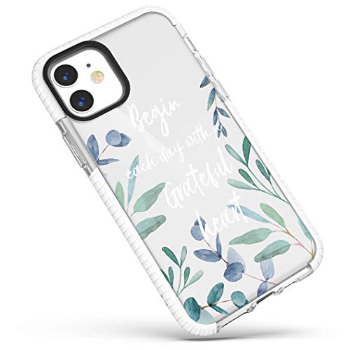 Case Compatible for iPhone 12/iPhone 12 Pro,Inspirational Bible Verses Christ Quotes Flowers Florals Leaves Girls Women Men Soft Protective Clear Case Compatible for iPhone 12 Pro/iPhone 12