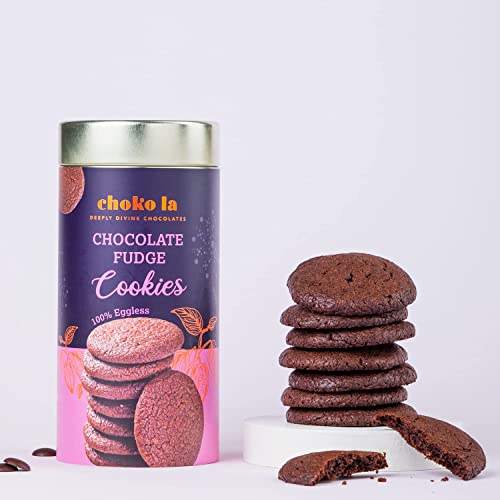 Image of Chokola Premium Chocolate Fudge Cookies -160g | Rich Chocolate Fudge Flavor | Crunchy & Soft Gourmet Cookies | Made with Natural Ingredients | Perfect Tea-Time Snack | Premium Gifting Option