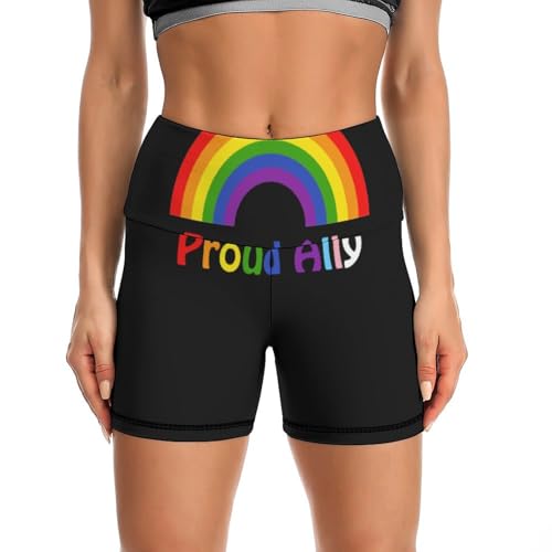 Rainbow Gay Pride LGBTQ High Waist Yoga Shorts for Women Athletic Shorts Leggings Running Pants