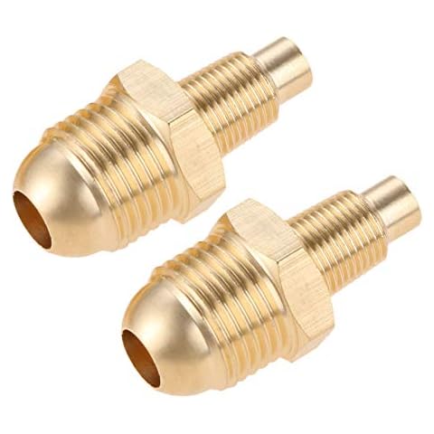 gohantee Propane Orifice Connector Brass Tube Fitting 3/8" Flare x 1/8" Mnpt for Freestanding Casting Cooking Stove Grill Turkey Pot Cooker 2PCS Cover