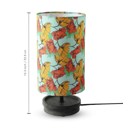Image of ExclusiveLane 'Autumn Glow' Mango Wooden Table Lamp for Bedroom Living Room Home Decoration & Bedside Lamp Bed Lamps for Side Table Side Lamp for Bed Room (33.8 Cm, Without Bulb, Handcrafted)