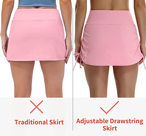 V For City Athletic Tennis Skirt For Women High Waist With Shorts Pockets Adjustable Drawstring Workout Golf Skorts Skirts #TOP4