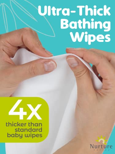 Nurture Xl Ultra Thick Body Wipes For Adults W/Aloe | 120 Extra Large Disposable Cloth Wet Wipes | Cleansing No Rinse Bathing Washcloths, Waterless Shower | Adult Bath Wipe For Women, Men & Elderly #TOP2
