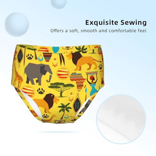 African Ethnic With Stylized Icons Girls' Underwear Soft Cotton Little Girls Panties Comfort Briefs3
