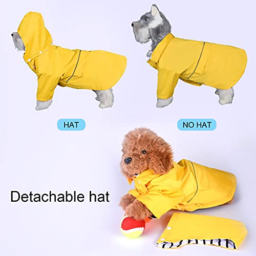 Dozca Dog Raincoat Collapsable Rain Coat With Hood For Dogs Waterproof Rain Jacket With Bell For Small Medium Large Dogs Pet (Yellow, Medium) #TOP4