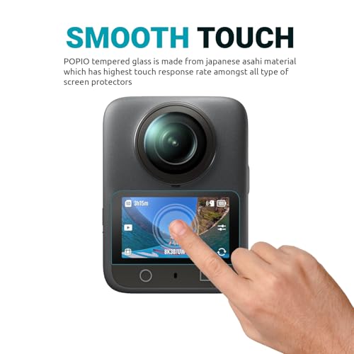 Image of POPIO Military-Grade Gorilla Tempered Glass for DJI Osmo 360 Action Camera | Edge-to-Edge Screen Protection | Ultra Clear | Pack of 2