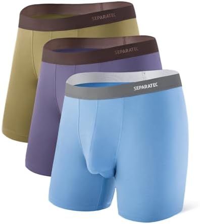 Separatec Men's Anti Chafing Underwear Dual Pouch Boxer Briefs 3/6 Pack