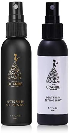 UCANBE Matte & Dewy Finish Setting Spray Makeup, Long Lasting Face Hydrating Natural Make Up Set Kit, 2 Pack