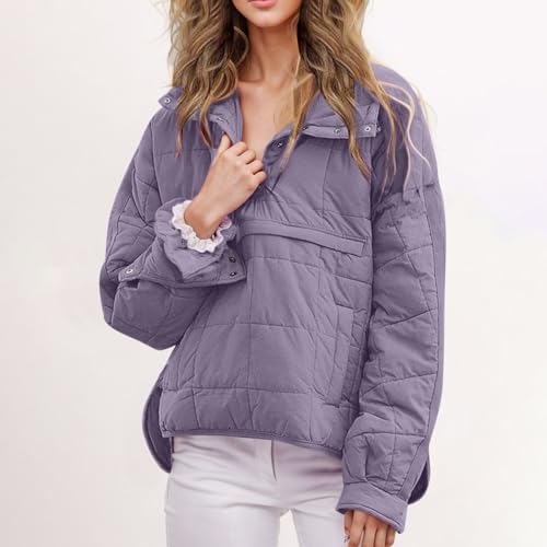 Women's Oversized Hooded Puffer Jacket 2025 Quilted Jackets for Women Lightweight Winter Warm Padded Hoodies Coat4