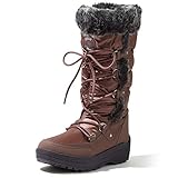 DailyShoes Women's Woman's Knee High Up Warm Fur Water Resistant Eskimo Snow Boots, 9.5
