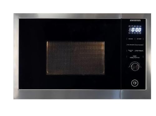 Infiniton Microondas encastrable IMW-DD2S, 800 W, Integrable, 25 Litros, Grill 1000 W, Puerta de cristal negro