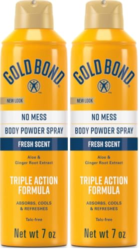 Gold Bond No Mess Talc-Free Body Powder Spray, 7 oz., Fresh Scent, With a Triple Action Formula (Pack of 2) - image 1