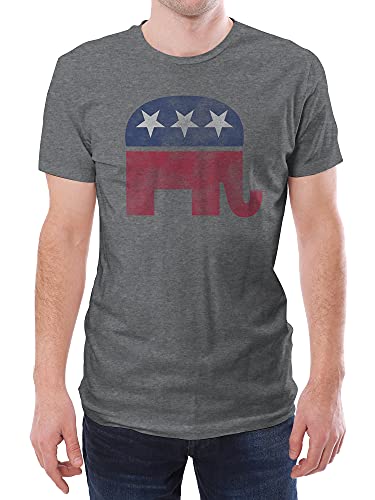 Tee Luv Faded Republican Elephant T-Shirt (Graphite Heather) (Xl) #TOP2