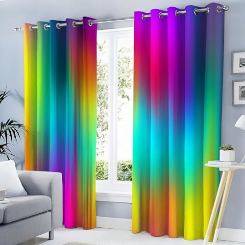 Rideau occultant arc-en-ciel lot de 2 pour la chambre et le salon 140x200 cm