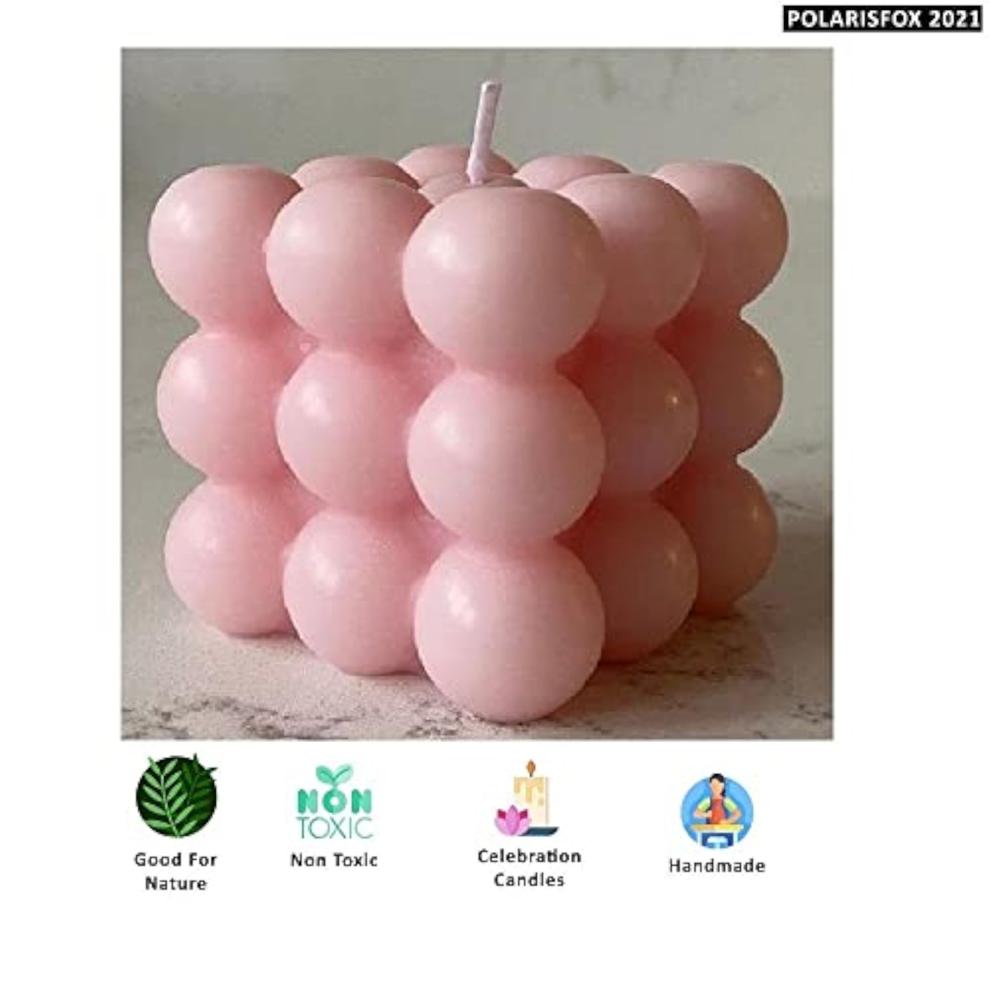 Bubble Scented Candle, Peach, 140g