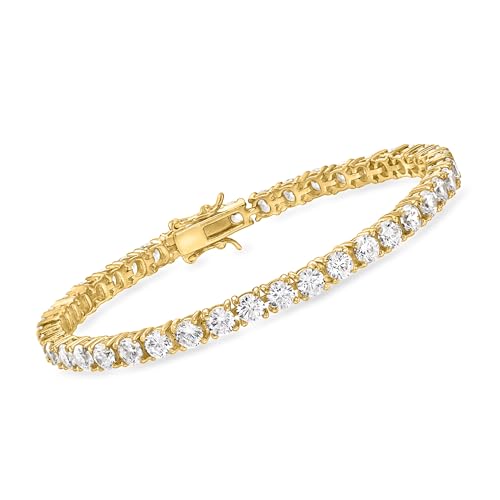 Ross-Simons 10.00 ct. t.w. CZ Tennis Bracelet in 18kt Gold Over Sterling