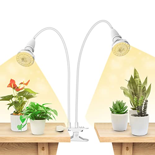 SANSI LED Grow Lights for Indoor Plants, 300W Full Spectrum Clip-on Gooseneck Grow Light with Ceramic Tech.,20W Plant Light for Indoor Growing High PPFD, Lifetime Free Bulb Replacement White