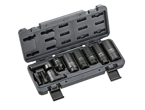 Ares 70318-10-Piece Oxygen Sensor Socket Set - Set Includes Thread Chasers, Oxygen Sensor Sockets, An Injector Socket And Oil Sending Unit Sockets - High Strength Chrome Vanadium Steel #TOP6