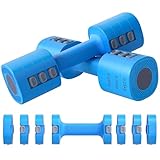 SPORTNOW Juego de Mancuernas Ajustables 4 en 1, 1/1,5/2/2,5 kg, Juego de Pesas y Mancuernas de Metal con Mangos Antideslizantes y Diseño Cuadrado, para Entrenamiento en Casa, Gimnasio, Azul