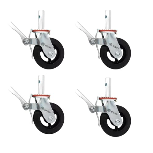 Kit 4 Rodízios Rodas Para Andaime Giratórias Rodinhas C Trava P/Andaime Até 1600kg